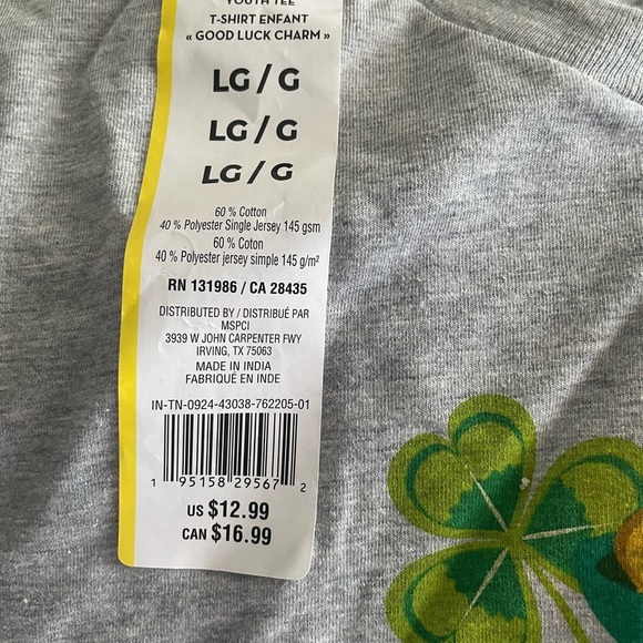 Celebrate It Gray 'Good Luck Charm' Kids Tee NWT - Picture 2 of 8